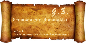 Gremsperger Benedetta névjegykártya